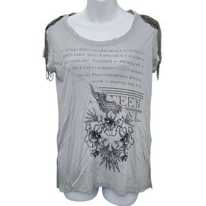 2/$20 Guess Top Fashion Grey Top Blouse Size: Small